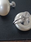 Beautiful Vintage Crown Trifari White Faux Button Pearl Screw Back Earrings — photo 2