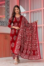 Bollywood Beautiful Ethnic Kurti Pant Dupatta Set Indian Women's Top Kurta Set