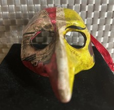 Vintage Venetian Miniature Masquerade Mask Handcrafted Papier-Mache Italy Zanni