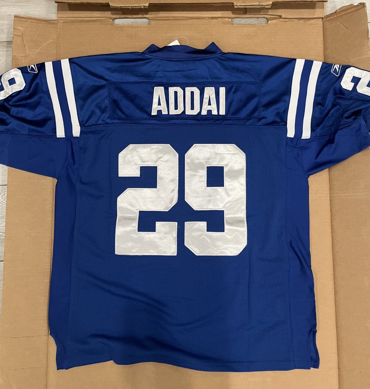 Indianapolis Colts Jersey Mens SZ52 Blue White NFL Football Addai 29 Reebok DS26