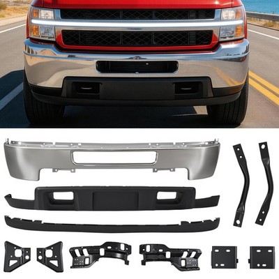 11-Piece Front Bumper Kit For 2011-2014 Silverado 2500HD 2500 HD 3500 W Brackets