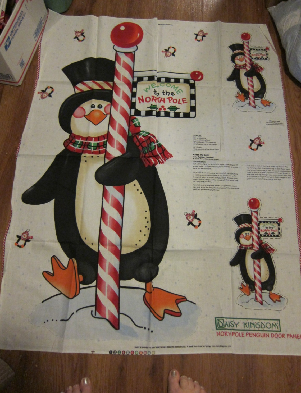 Daisy Kingdom North Pole Penguin Door Panel  Cut & Sew Panel NOS