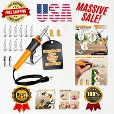 Fast Heating 30W Electric Hot Knife Set - 10 Blades & Wood Burning Tip Included