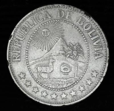 Pièce De Monnaie De 1 Peso 1974, Bolivie - Photo 1/2