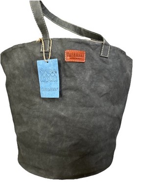 NWT Uashmama Paniere Large Tote Bag Dark Grey Washable Paper Made in Italy