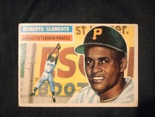 1956 Roberto Clemente Topps baseball card #33 pencil mark