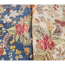 Pottery Barn VTG Quilted Floral Pillow Shams reversible Zipper closure