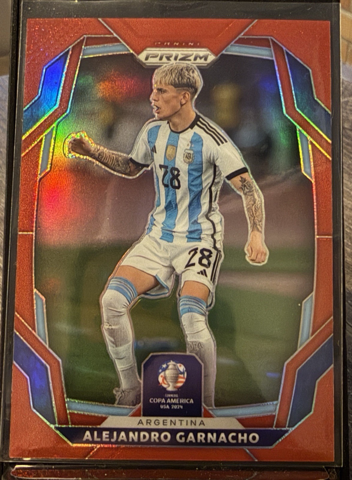 2024 Panini Prizm CONMEBOL Copa America - Alejandro Garnacho #15 Red Prizm /199