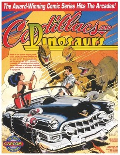Cadillac and Dinosaurs Capcom Video Arcade Flyer / Brochure / Ad - Hard to Find