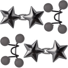 4 Sets Pant Waist Tightener, Adjustable Star Metal Buttons Pins for Loose Jea...