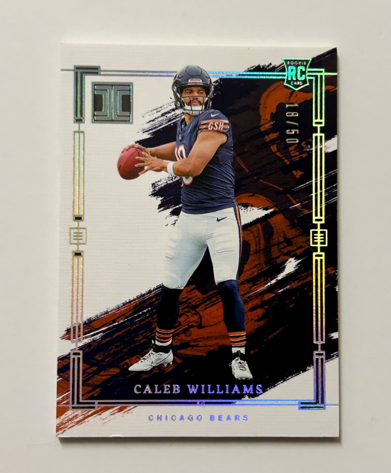 #d 18/50 Jersey # Match (1/1) SILVER 2024 Panini Impeccable Caleb Williams RC 71