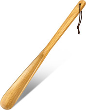 Wooden Shoe Horn Long Handle 15.6" Boot Shoe Spoon for Men Women Seniors