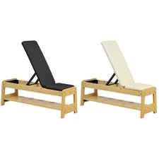 Soozier Adjustable Weight Bench with Rack for Weight Lifting