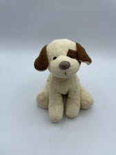 Russ Berrie Luv Pets Skeeter Puppy Dog Bean Plush Vintage 6” Cream Brown Chamois