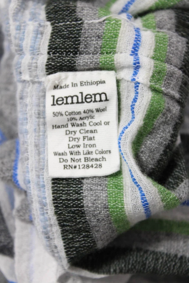 Blusa túnica a rayas Lemlem para mujer cuello redondo mangas largas dobladillo abertura talla S Foto 4 de 4