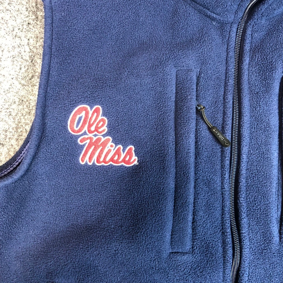 Drake Waterfowl Ole Miss Rebels Fleece Vest Navy Blue Youth S - Image 4 of 4