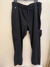 Hanes Comfort Fit Scrubs Pants Womens 2XL Black Comfy Superior Fabric, Pockets