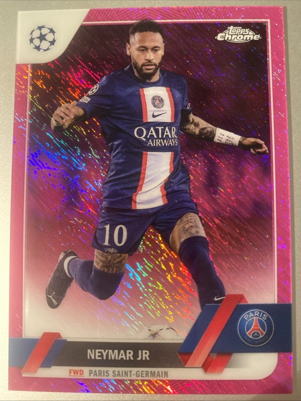2022-23 Topps Chrome UEFA Pink Shimmer NEYMAR JR PSG Paris Saint-Germain #/250