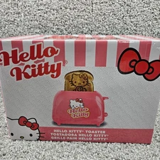 Hello Kitty Toaster Pink Uncanny Brands Bread Maker Toasts Image Both Sides NEW