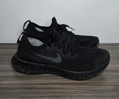 Nike Epic React Flyknit Triple Black Sneakers AQ0067-003 Men's Size 9
