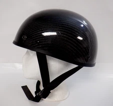 Outlaw Slim-G DOT Carbon Glossy Half Helmet Black Size Small