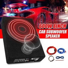 8" Car Subwoofer Under-Seat 800W Amplifier Speaker Audio Sub Woofer Slim Box AU#
