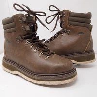 Simms Mens 7 Wading Boots Brown Leather Studded Felt Soles Fly Fishing Spike