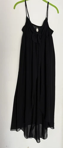 UNDERCOVER Abito lungo trasparente Victorias Secret nero chiffon etichetta oro babydoll taglia S