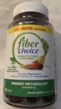 Fiber Choice Prebiotic Fiber Supplement - 60 Gummies - Mixed Berry - Exp 12/2027
