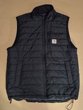 Carhartt Rain Defender Insulated Vest M Black Relaxed Fit Full Zipper