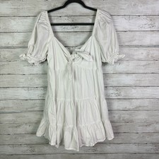 Express Ruffled Mini Dress White Size Large
