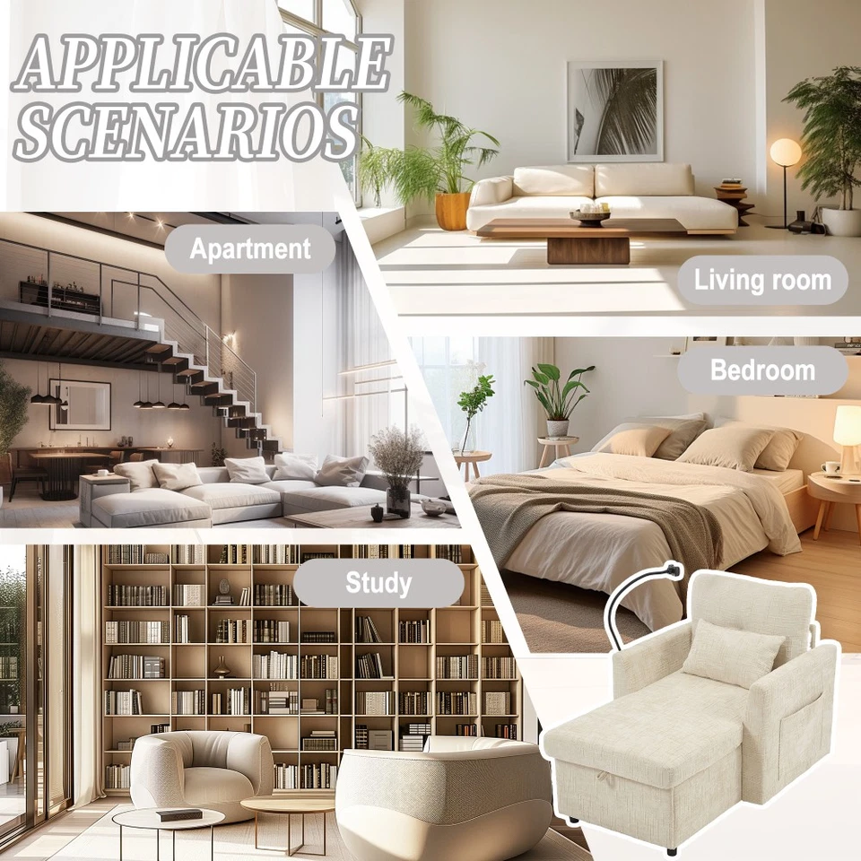 Sofá reclinable con respaldo de almacenamiento y soporte para teléfono en pana Foto 3 de 4