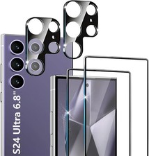 [2+2 PCS] Protector de pantalla para Samsung Galaxy S24 Ultra 6,8 pulgadas antiarañazos