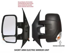 Fits Renault Master 2011 to 2024 Wing Mirror Electric Unit (Short Arm) Left Side