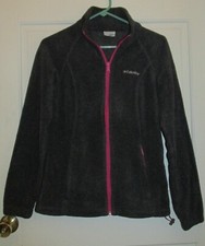 Columbia Women' Gray Full Zip Long Sleeve Zippered Pockets Fleece Jacket Size S