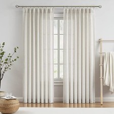 Natural Pinch Pleated Semi Sheer 42"W x 84"L Pack of 2 Natural/Pinch