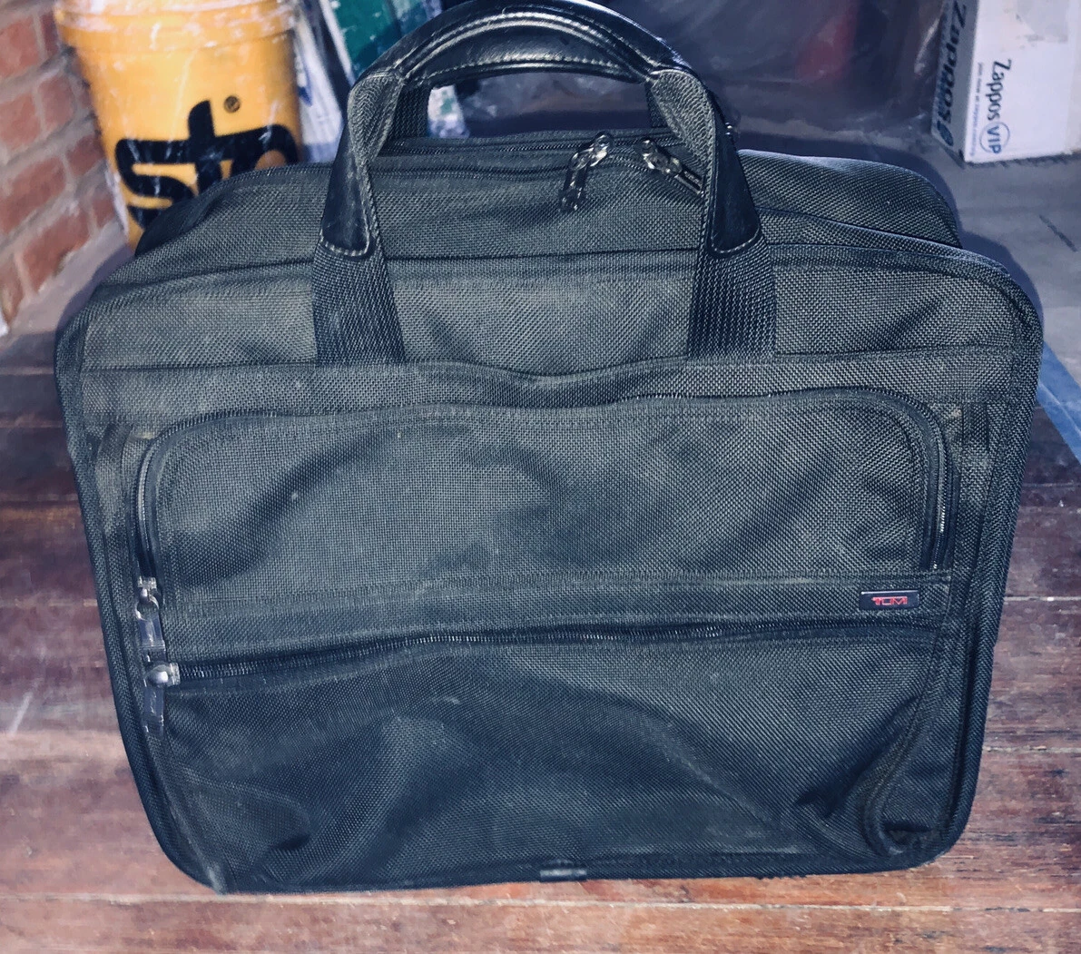 Tumi Black Ballistic Nylon Expandable 17 Rolling Laptop Briefcase