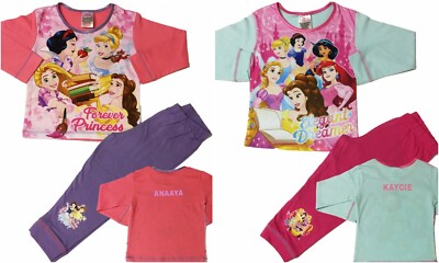Girls Disney Princess Pyjamas Pjs – Personalisation Available
