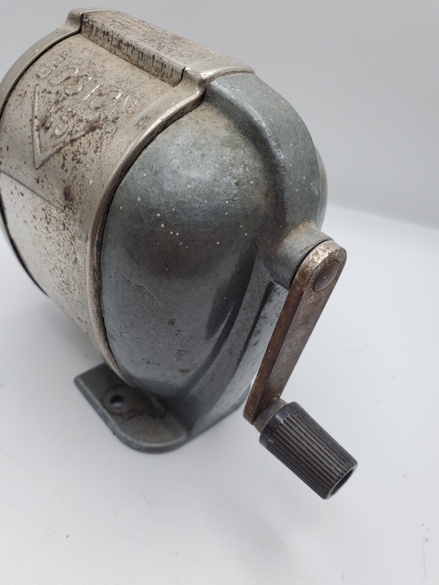 Vintage Pencil Sharpener, Boston Model KS hand crank, 8 hole
