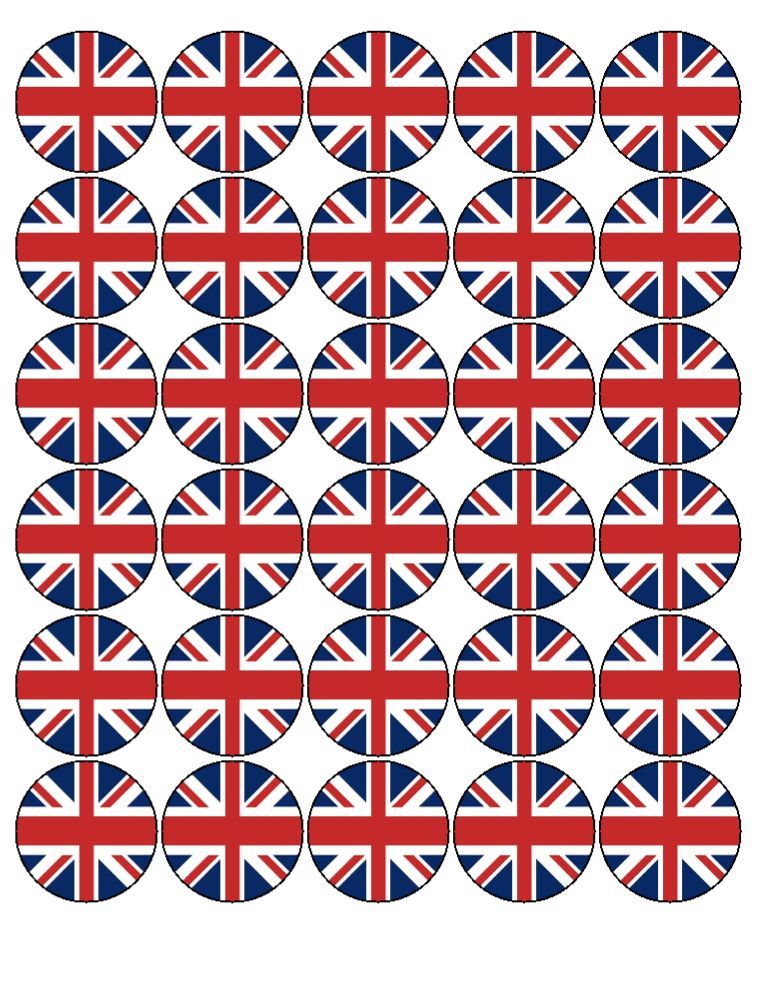 30x VE DAY 80 YEARS Union Jack Flag 4CM PREMIUM EDIBLE RICE PAPER CAKE TOPPERS