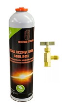 R12 Set Gas Ricambio Refrigerante 370g (=1100g) Barattolo+Valvola Climatizzatore Auto