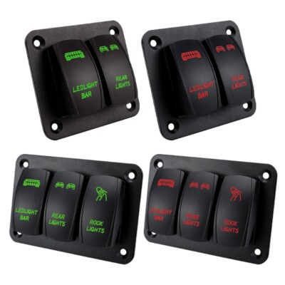 Multifunction 12V 24V Car 2 Gang/3 Gang Rockers Panel with LED Indicators