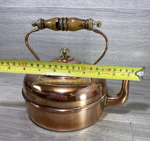antique country house copper brass teapot tea kettle display piece - Picture 11 of 15