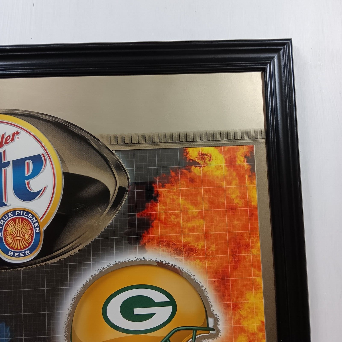 HTF Miller Lite Beer Mirror Green Bay Packers Wisconsin
