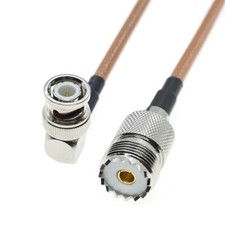 BNC male angle To UHF female SO239 lot RF Coaxial jumper Coax Cable RG400