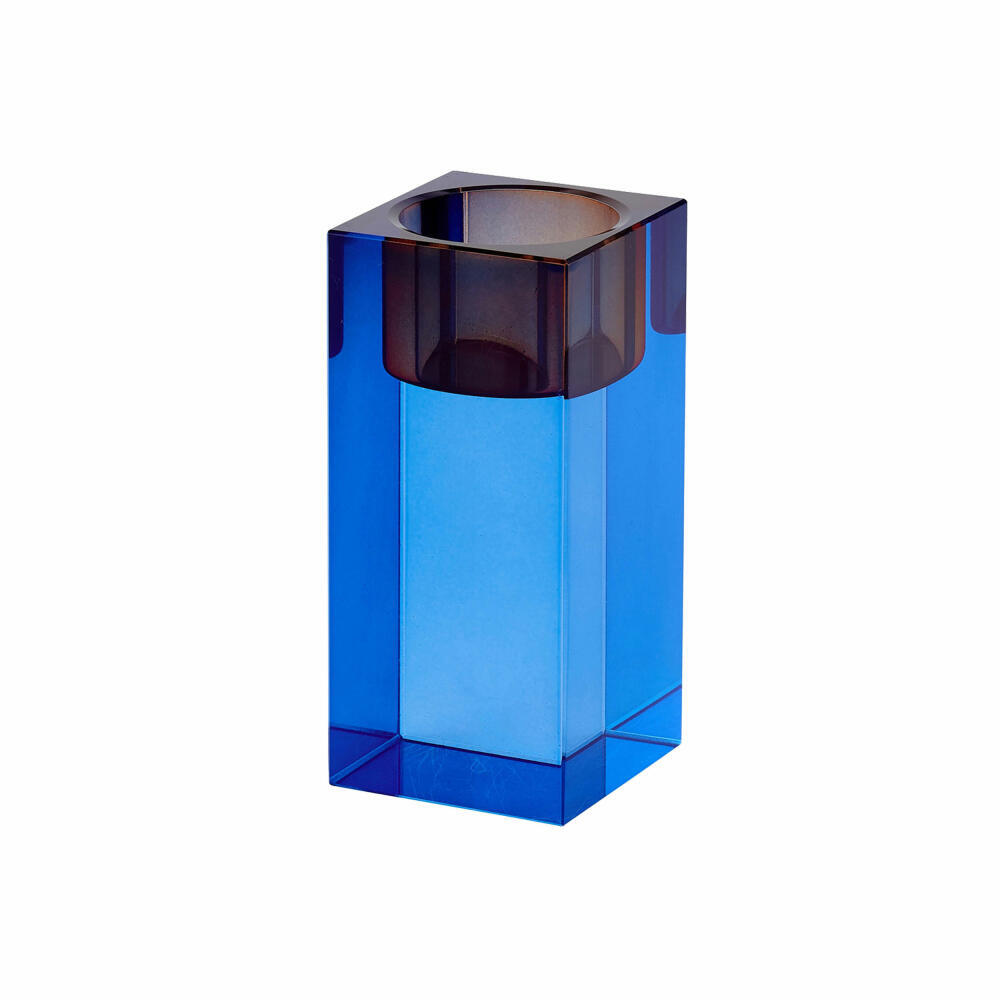 Gift Company Kerzenhalter Sari Konus – Kristallglas, Gelb & Blau, 11,5 Cm Hoch – Für Stabkerzen