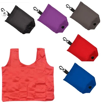 GEM IMPORTS LTD Foldable Ladies Shopping Bag Eco Fold Away Reusable Grocery Bags Keychain Travel