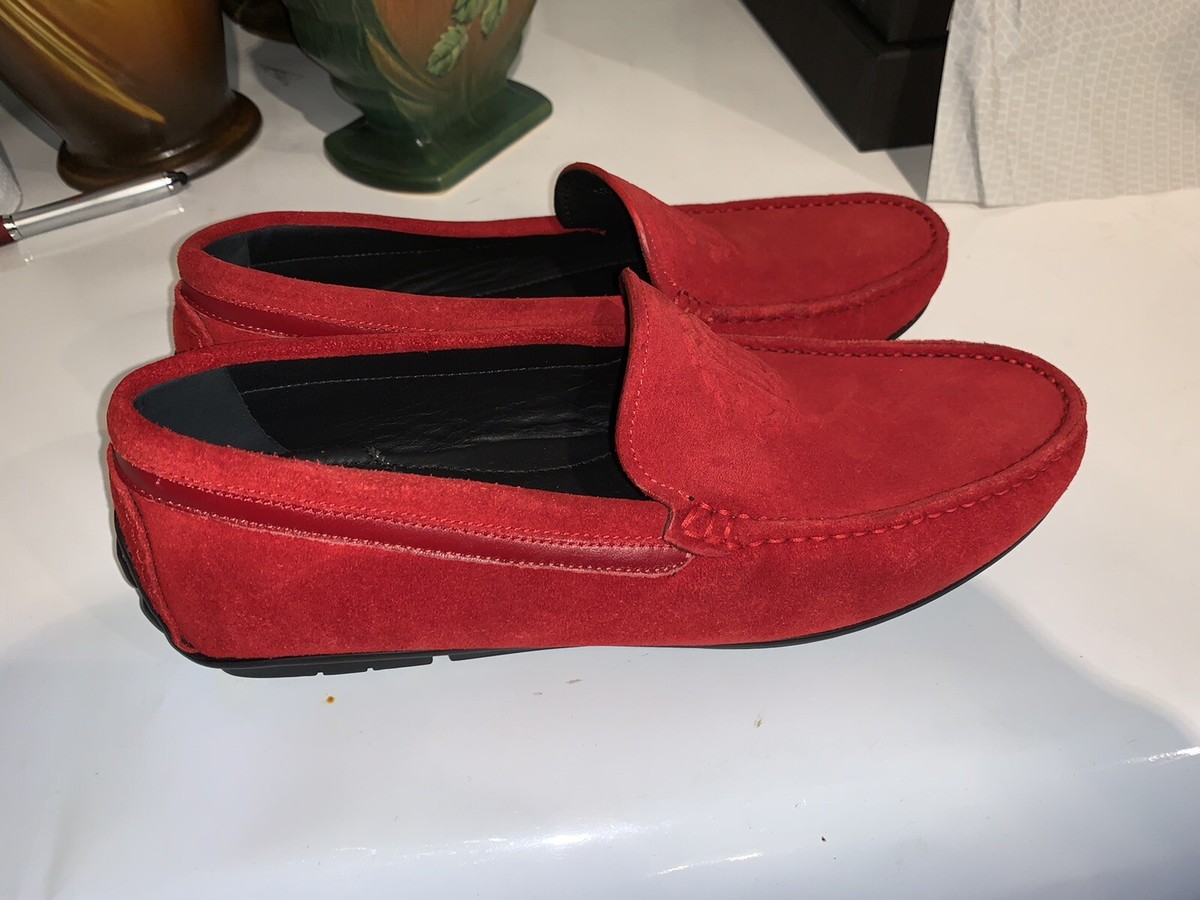 Roberto Cavalli Mens Suede Driving Loafer Red $490.00 New 