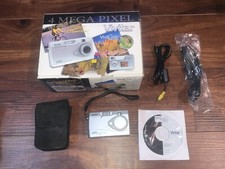 Vintage Vivitar Vivicam 3825 4MP Digital Camera Complete w/ Box CD Cables TESTED