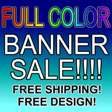 ANY SIZE! CUSTOM FULL COLOR Advertising Vinyl Banner Sign business 13oz. Design